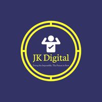 This is the JKDigital logo. The descriptive human icon with both hands raised as sign of being skilled up for remote jobs globally